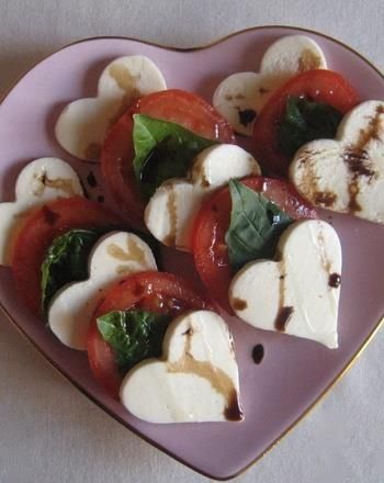 Heart Caprese Salad for Valentine's Day