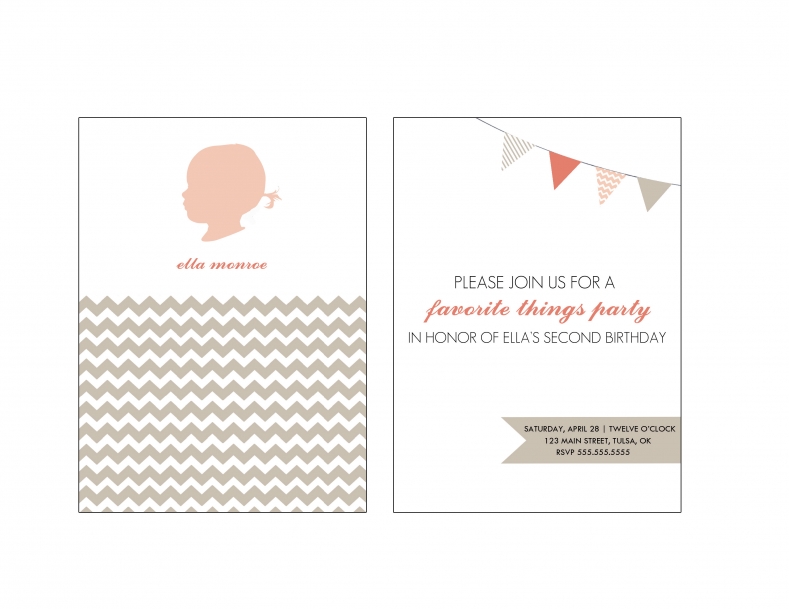 Favorite Things Party Invitation with Silhouette