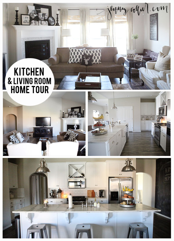 kitchen and living room home tour