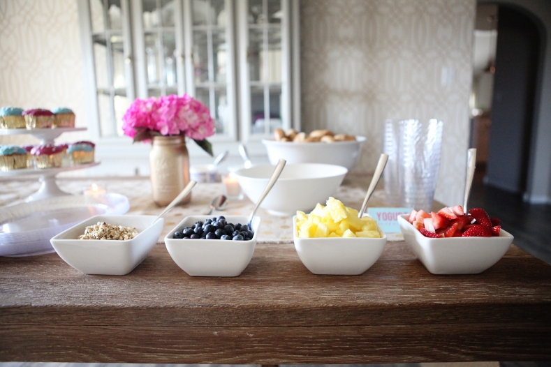 Yogurt Parfaits at a Bridal Shower Brunch
