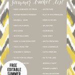 Printable Summer Bucket List