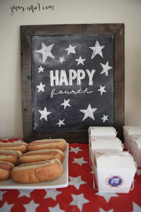 4th of july chalkboard