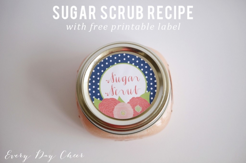 sugar scrub recipe with free printable label