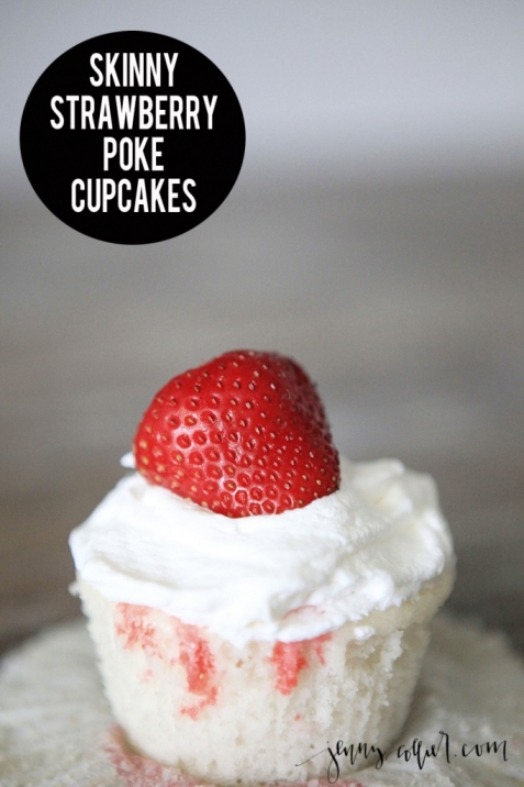 skinny strawberry poke cupcakes