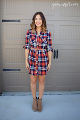 Fall fashion is here! Love dresses with nude booties, long bobs, and red lips!