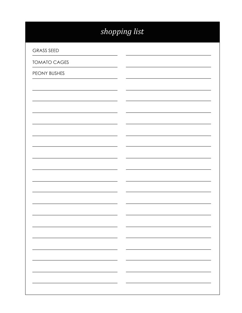Free printable general list to use as a shopping list, to do list, and more.