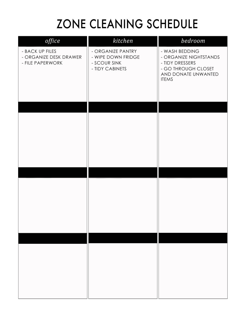 Free printable cleaning schedule
