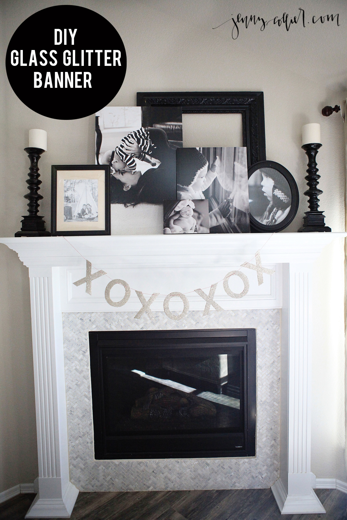 DIY Glass Glitter Banner 5