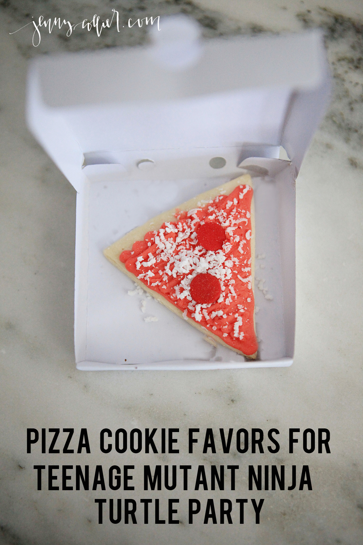 Pizza Cookies favors for Teenage Mutant Ninja Turtle Party