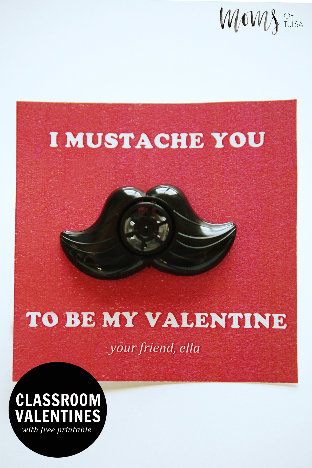 Free printable I mustache you to be my Valentine for classmates