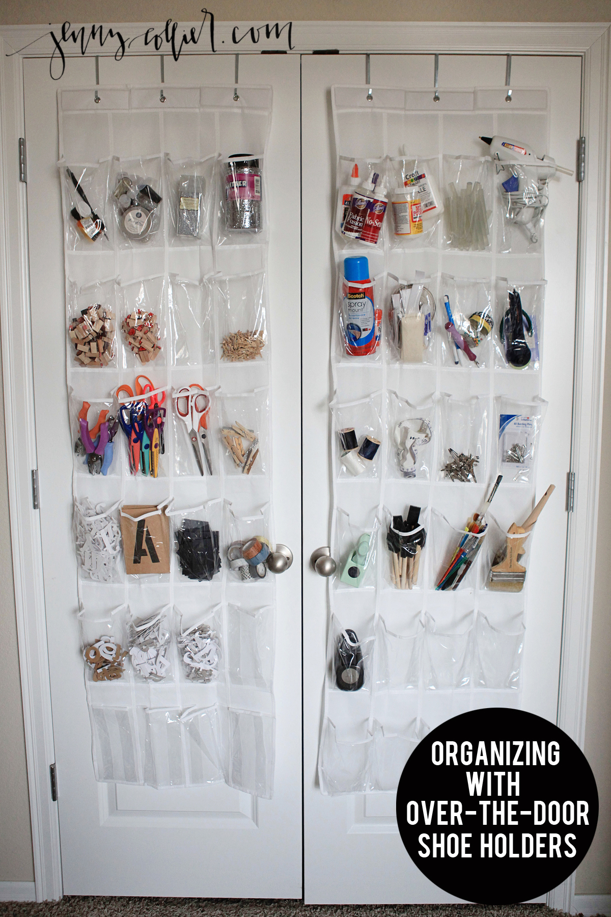 Organizing with an Over-the-Door Shoe Holder