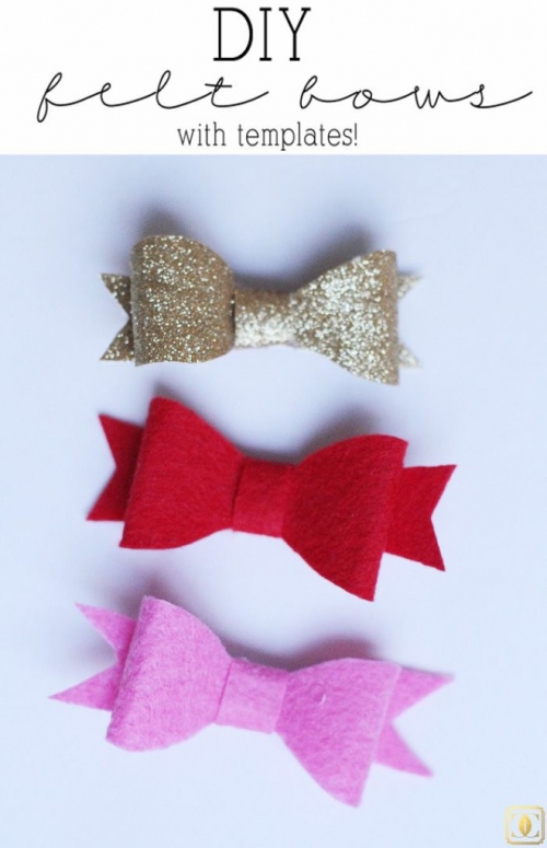 These DIY felt bows are my favorite.  Such an easy hairbow tutorial.