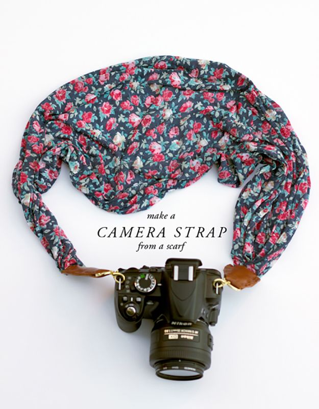 How to make a camera strap from a scarf