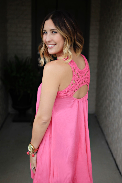 Pink Crochet Dress