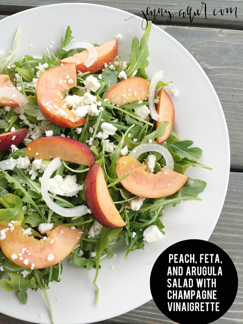 Peach, Feta, and Arugula Salad with Champagne Vinaigrette