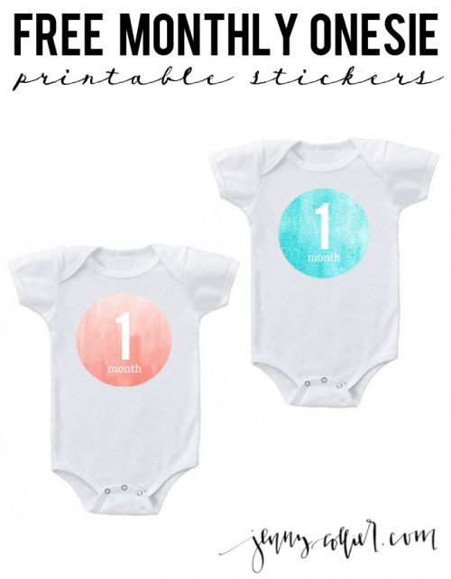 Free Monthly Onesie Printable Stickers
