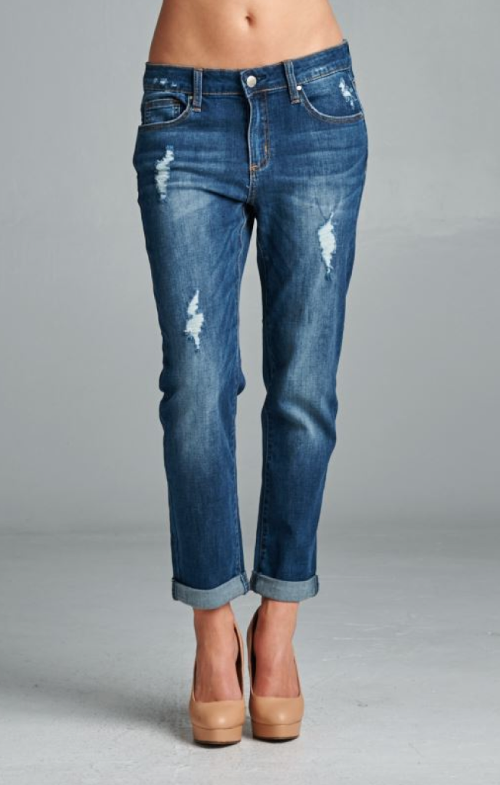 Skinny Distressed Boyfriend Jeans from Gray Monroe