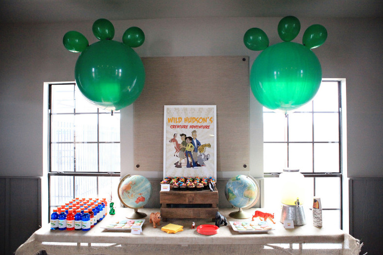 Treat table for Wild Kratts party with personalized printables