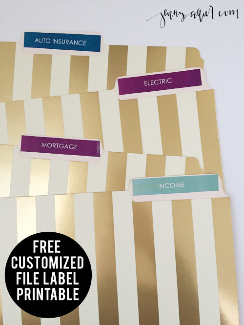 Free Customized File Label Printable