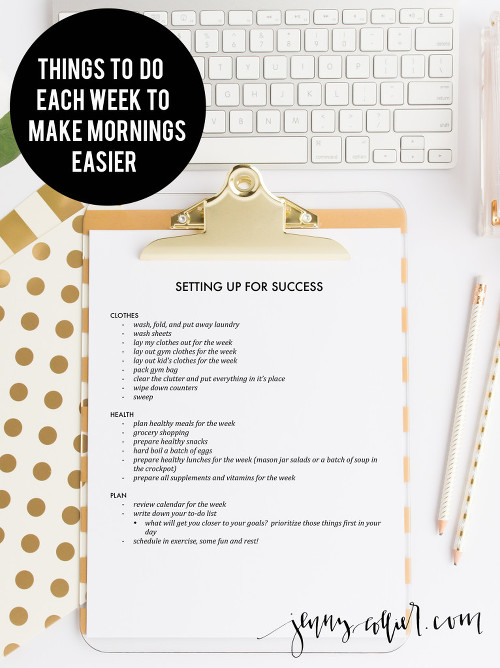 Things to do each week to make mornings easier