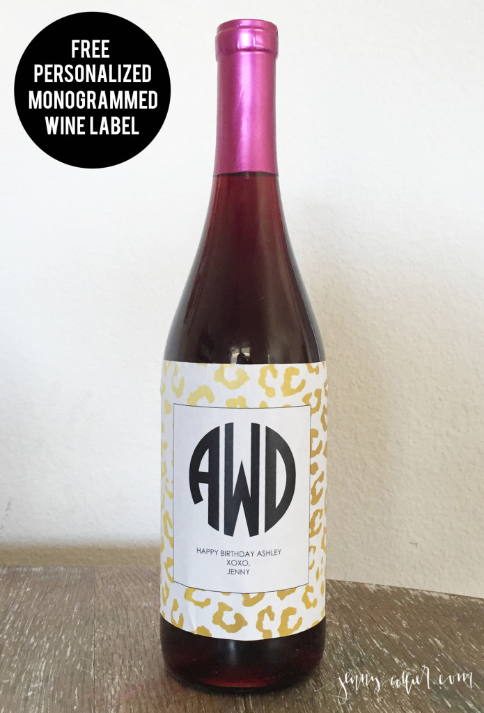 Free Personalized Monogrammed Wine Label