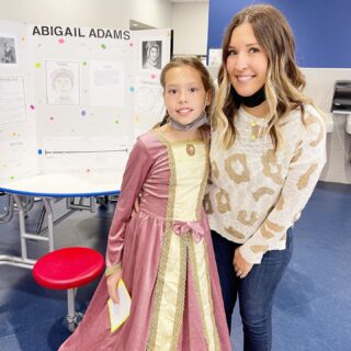 5th grade wax museum with my little Abigail Adams.